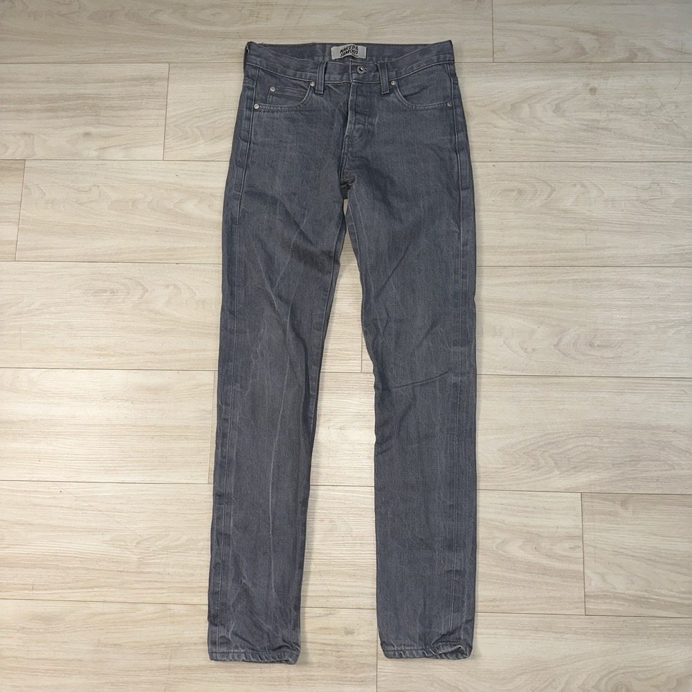 Naked & Famous Men's Grey Selvedge Denim Size 30 29x33 Slim Button Fly‎ Gray